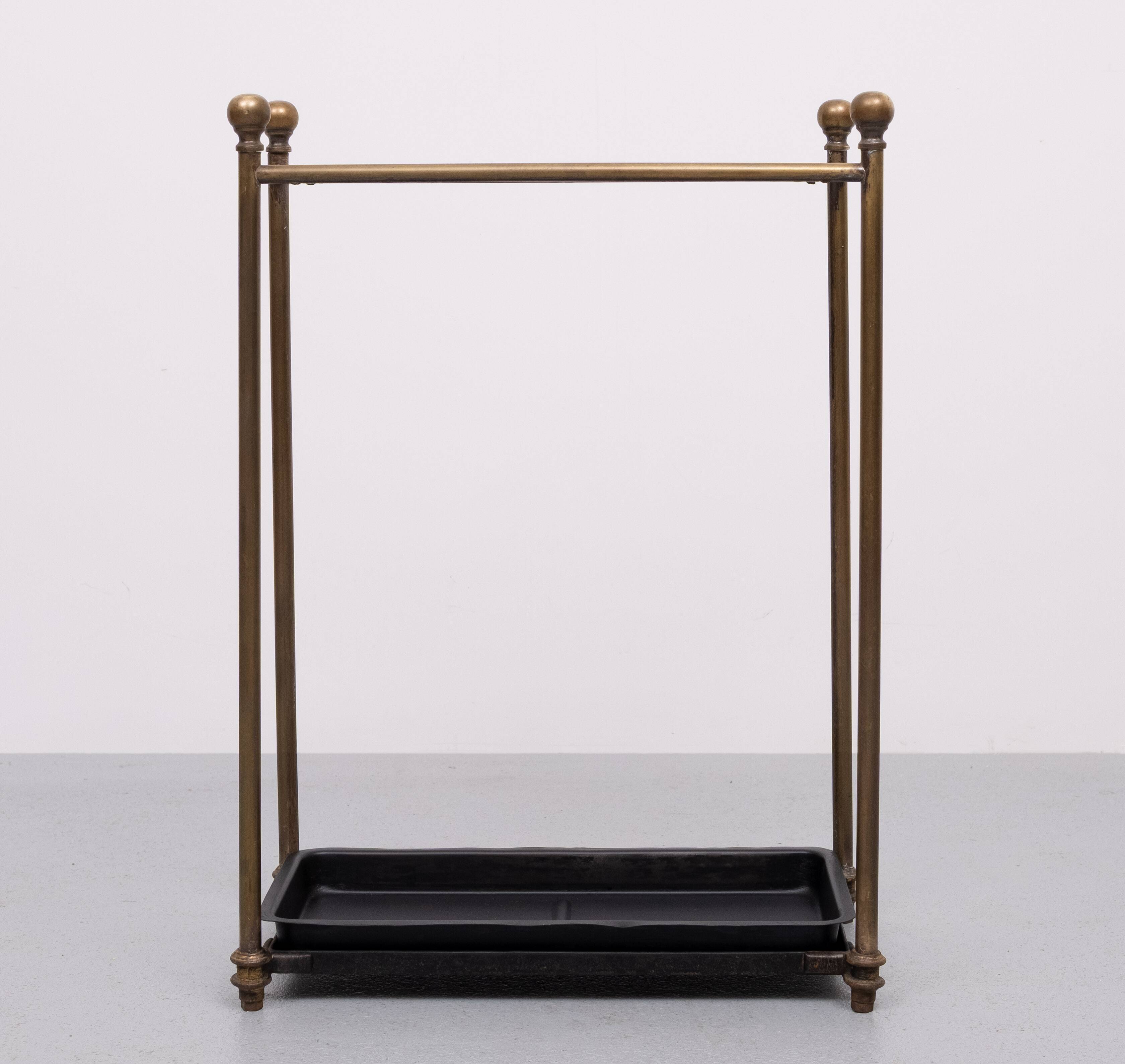 Rectangular Brass And Cast Iron Umbrella Stand. French. Circa 1900