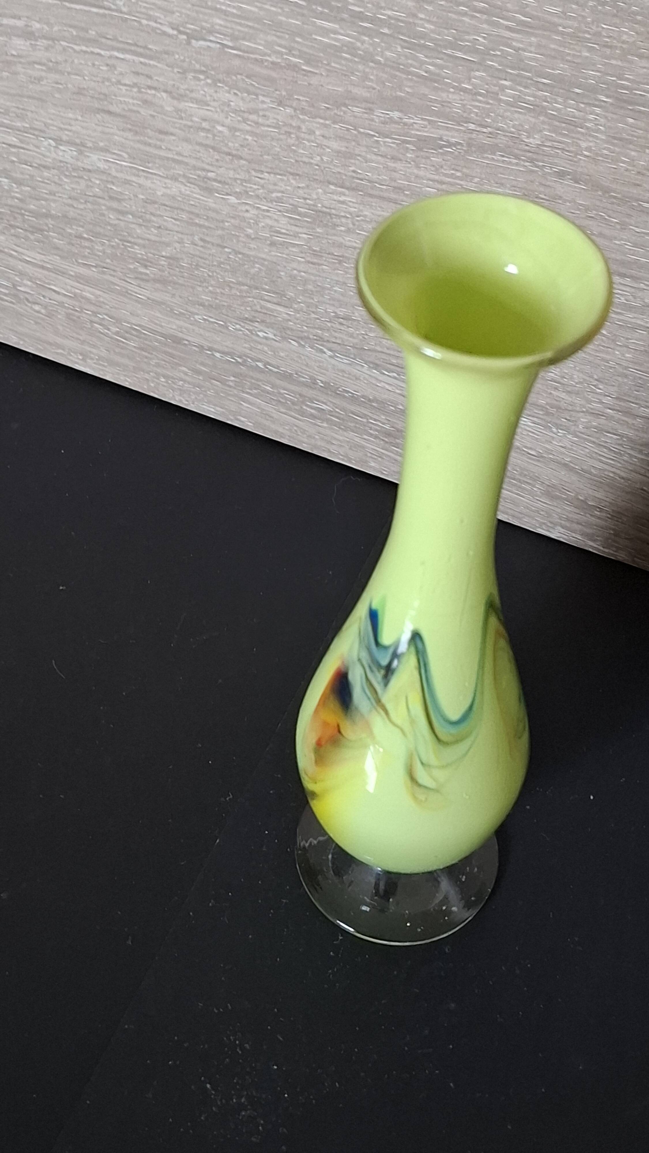 Chinese Dalian Glass vase - Snowflakes 1950