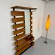 Scandinavian design teak wall unit with entrance door from the 70s
