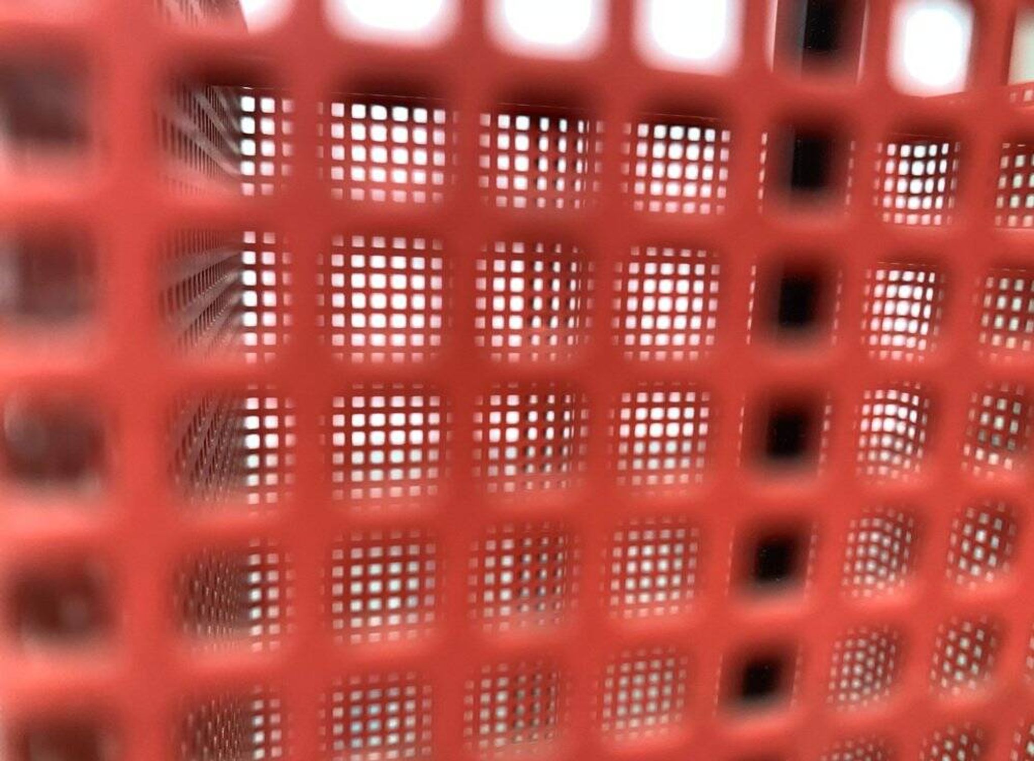 Minimalist perforated steel umbrella stand, 1960s