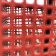 Minimalist perforated steel umbrella stand, 1960s