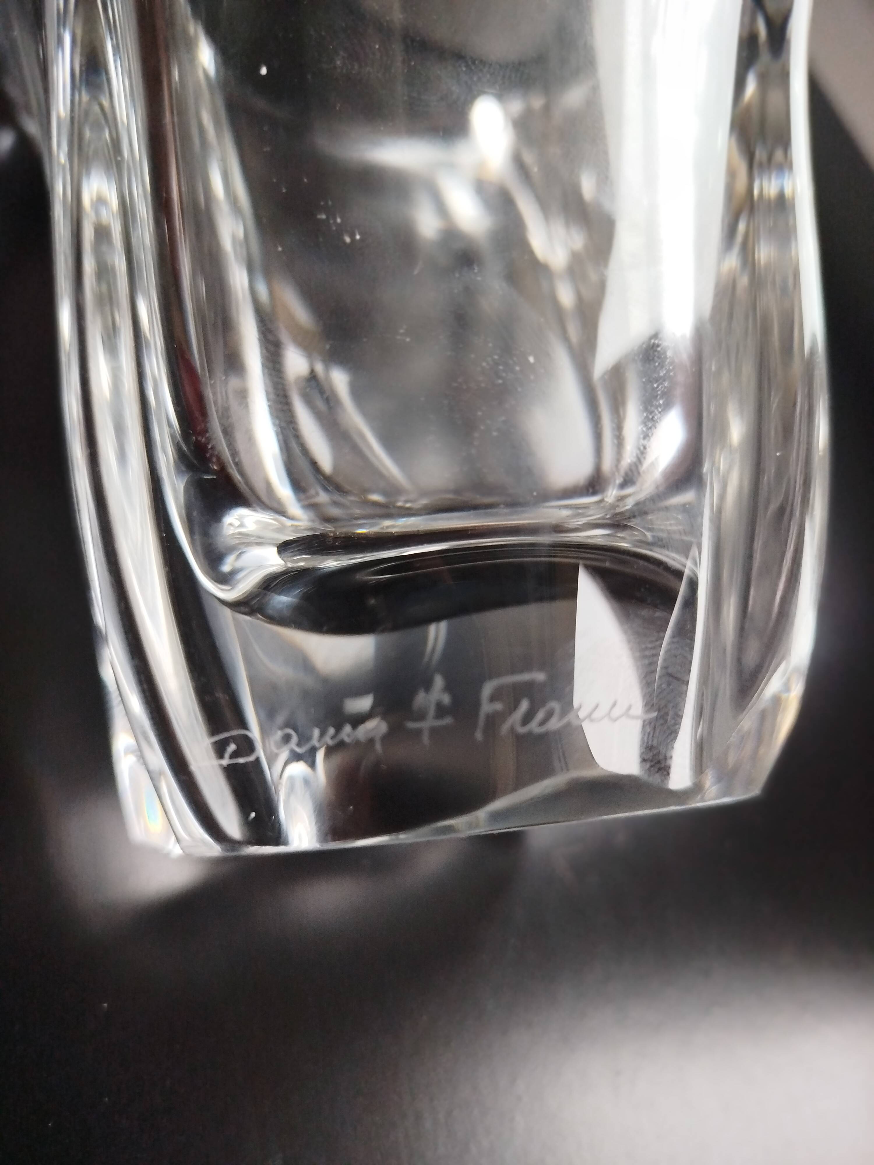 Antique vase signed Daum ✝ France in crystal – circa 1935–1950
