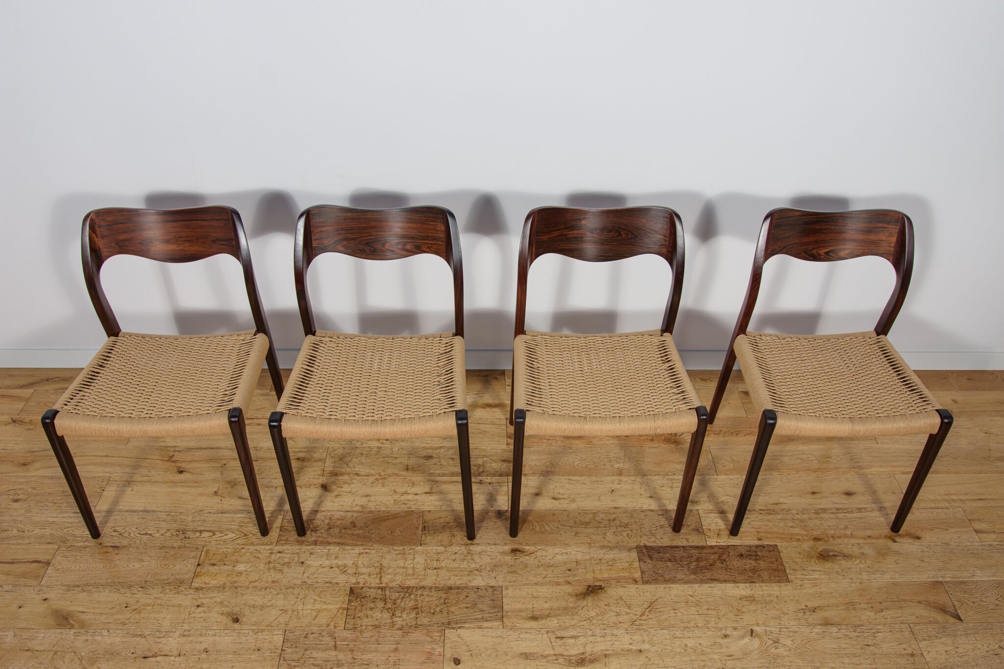 Chaises de salle à manger en palissandre modèle 71 de Niels Moller de J.L. Møllers, années 1960, ensemble de 4.