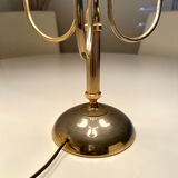Vintage table lamp with 5 lights – frosted glass and gold metal