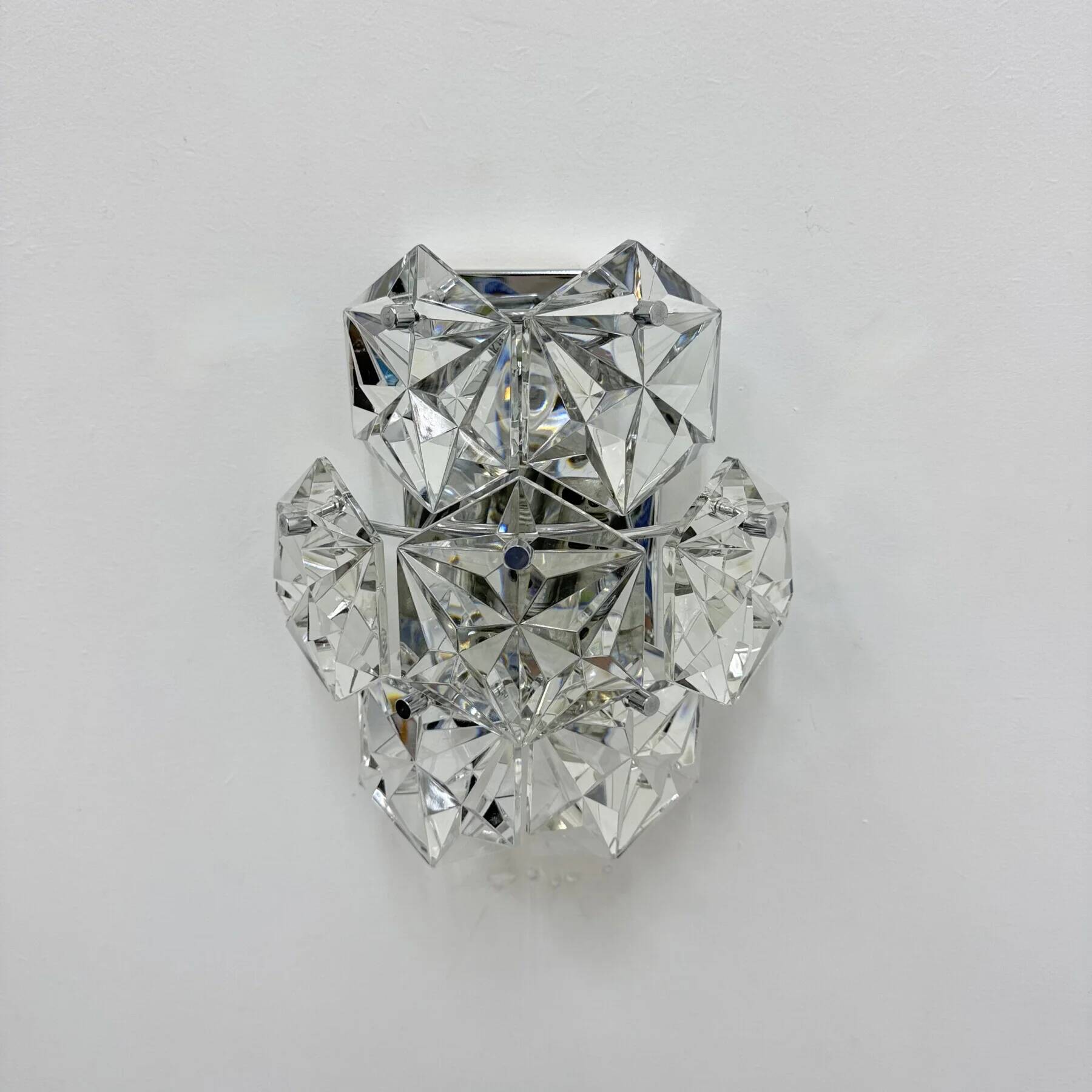 Mid-century crystal sconce by Kinkeldey, Germany, 1970s
