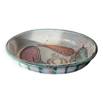 Ceramic dish/coffee bowl by Daniel Étienne Vallauris, signed