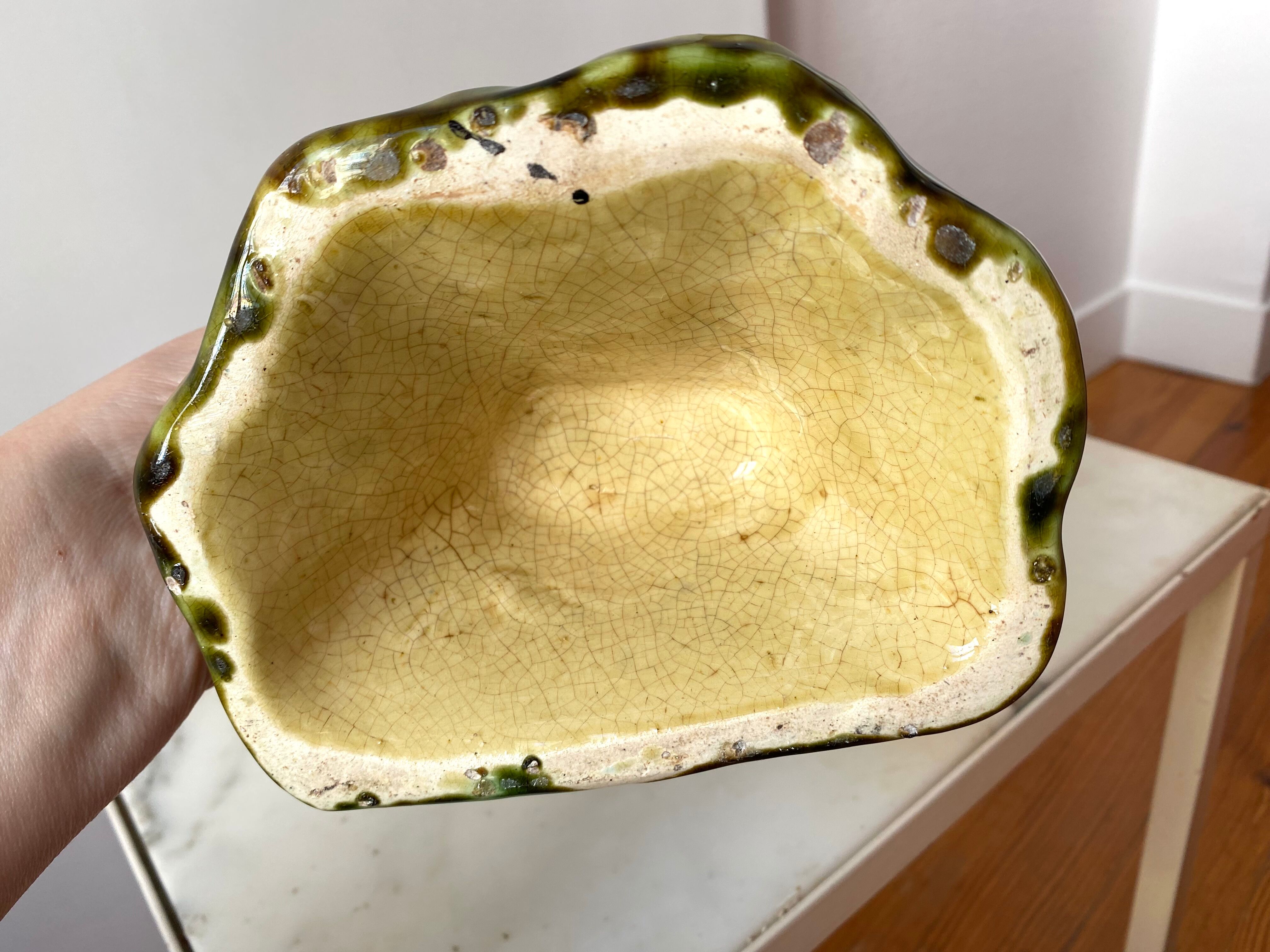 Slip vase majolica sheaves of wheat 30s vintage