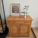 Vintage wooden renovated sideboard, 2 doors and 1 drawer.