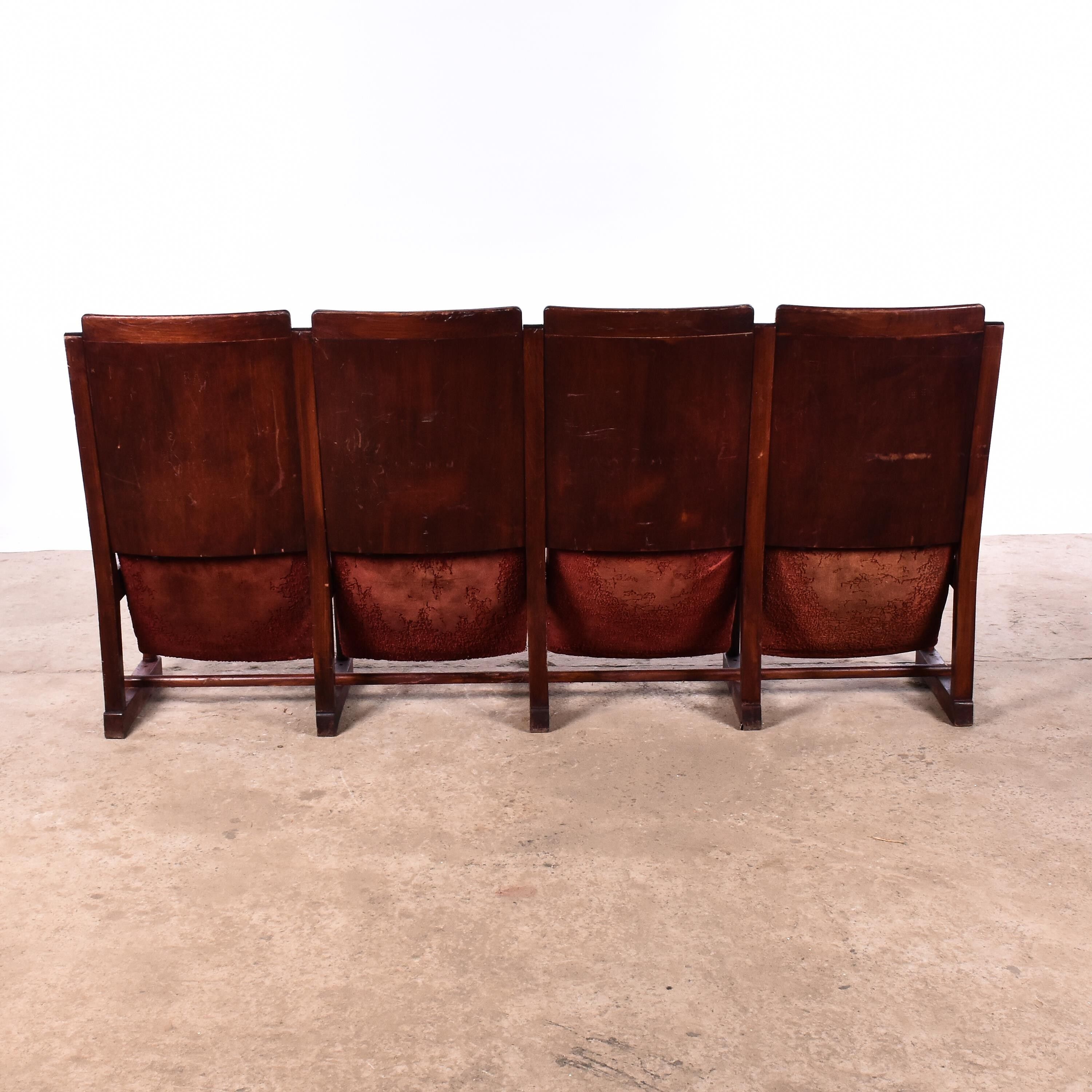 Velvet theater seat folding