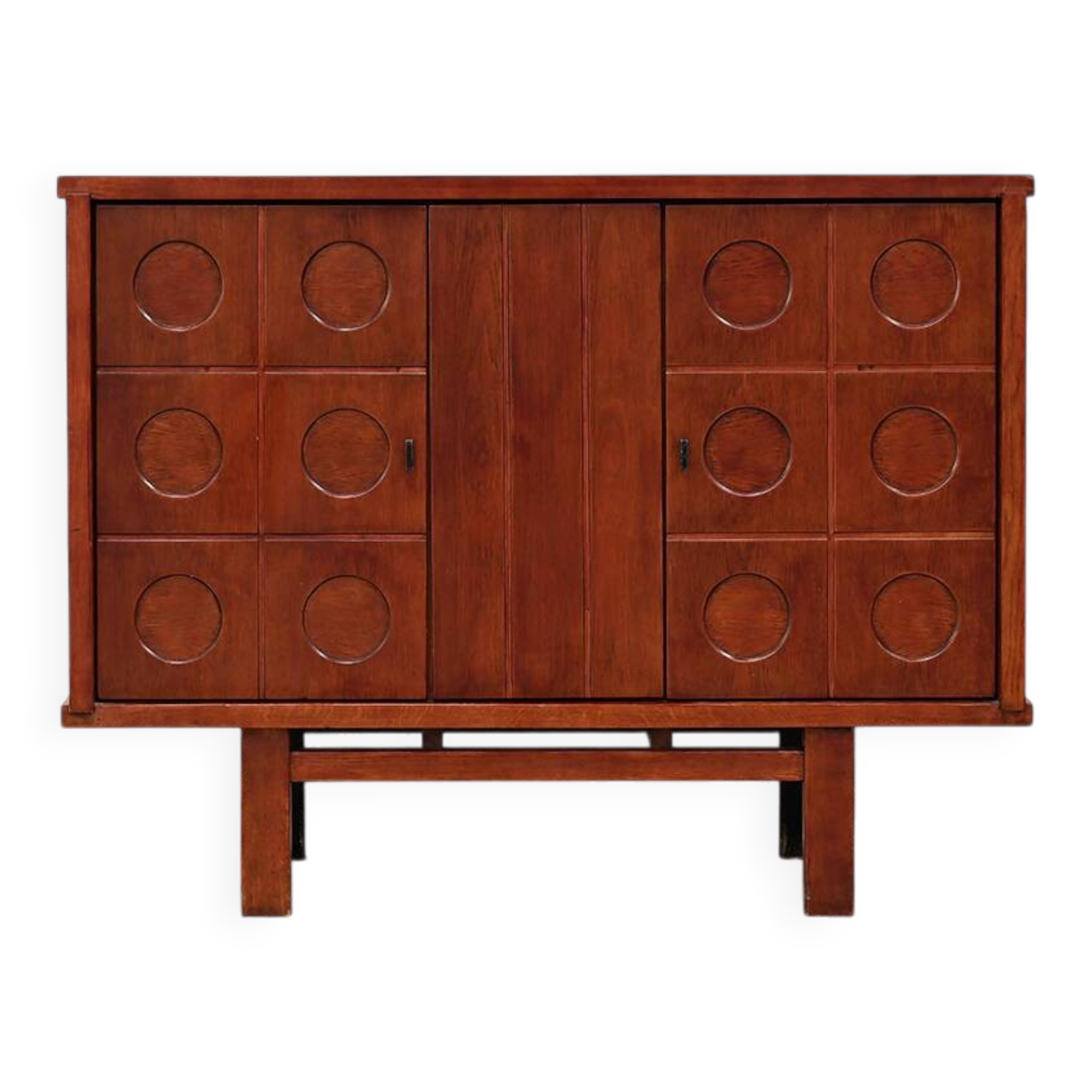 Brutalist Bar Cabinet in Oak, Belgium, 1970s