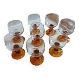 8 vintage wine/water stemmed glasses
