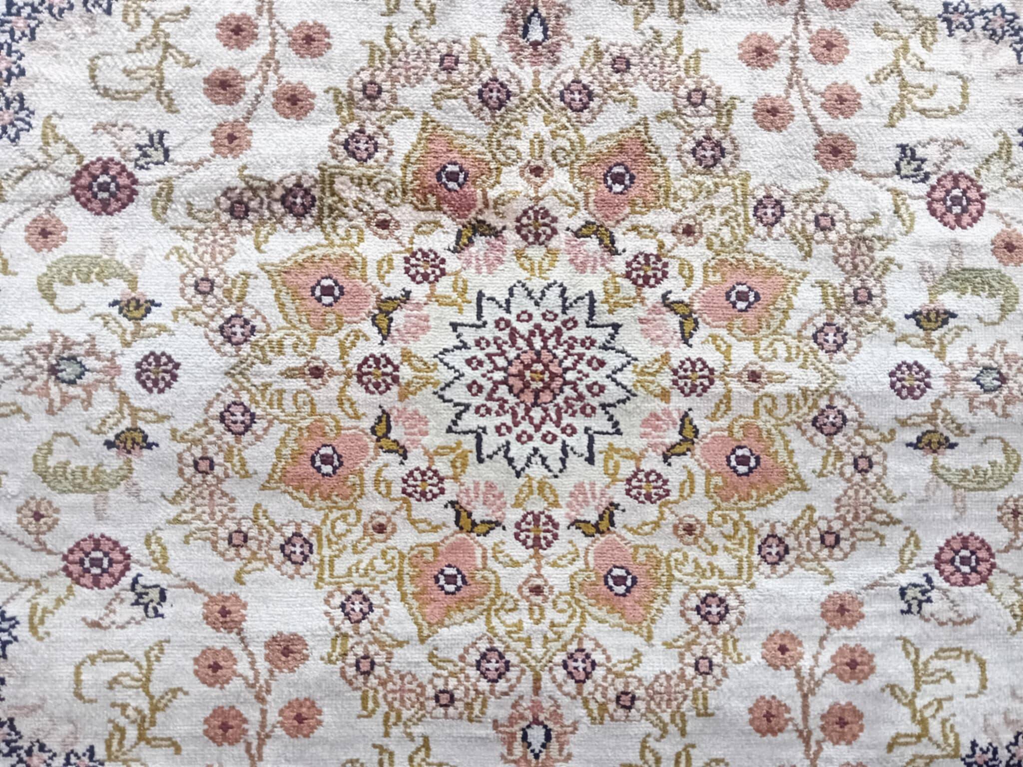 Handmade silk cashmere rug 151x92cm