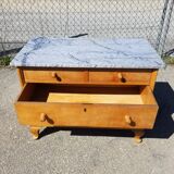 Chippendale English Commodity with Grey Marble Plateau - 50s