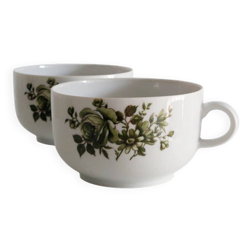 2 Winterling porcelain cups with green flowers
