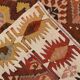 Tapis Kilim couleur terre cuite 212x438Cm, tapis en laine tissé à la main, tapis Oushak