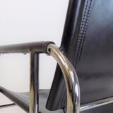 Strässle HE leather lounge chair by Hans Eichenberger