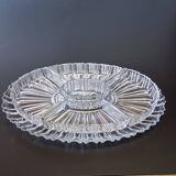 Very nice old glass hors d'oeuvre dish.