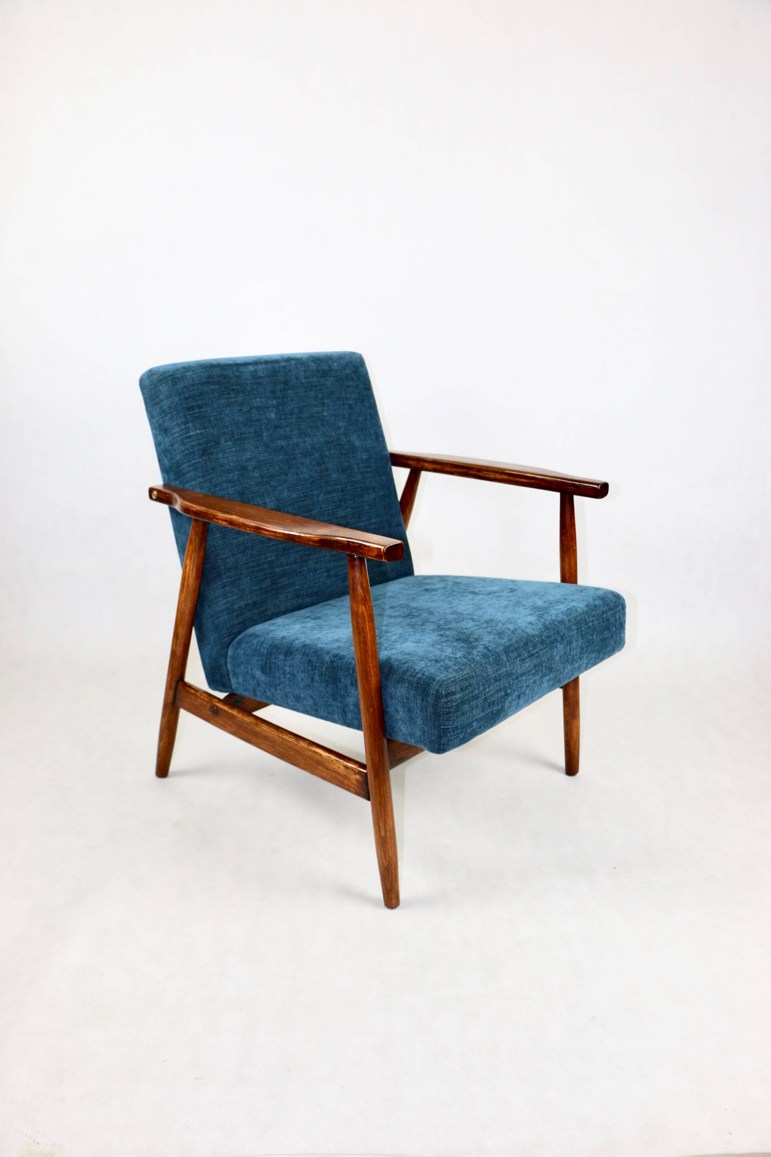 Fauteuil vintage, années 70 bleu - marine comme Lis