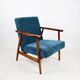 Fauteuil vintage, années 70 bleu - marine comme Lis