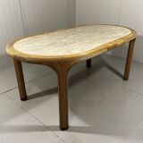Vivai del Sud rattan & travertine dining table Italy 1960’s
