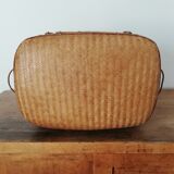 Braided wicker basket