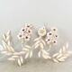 Hollywood Regency Cream White Metal Floral Leaf Wall Lamp
