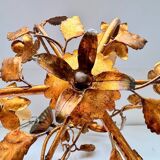 Old gilded metal chandelier circa 1960