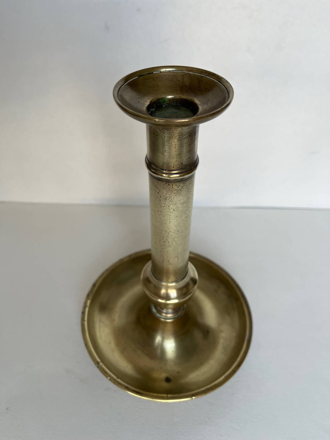 Large old brass candle holder