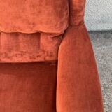 Coral velvet toad sofa