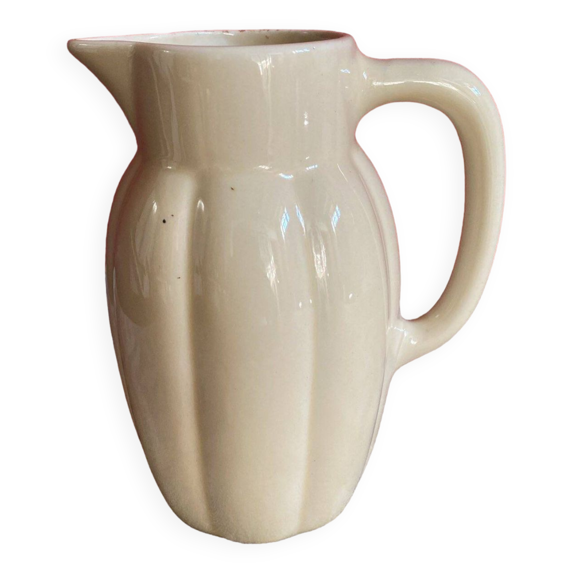 White Ceramic Pitcher 1950s