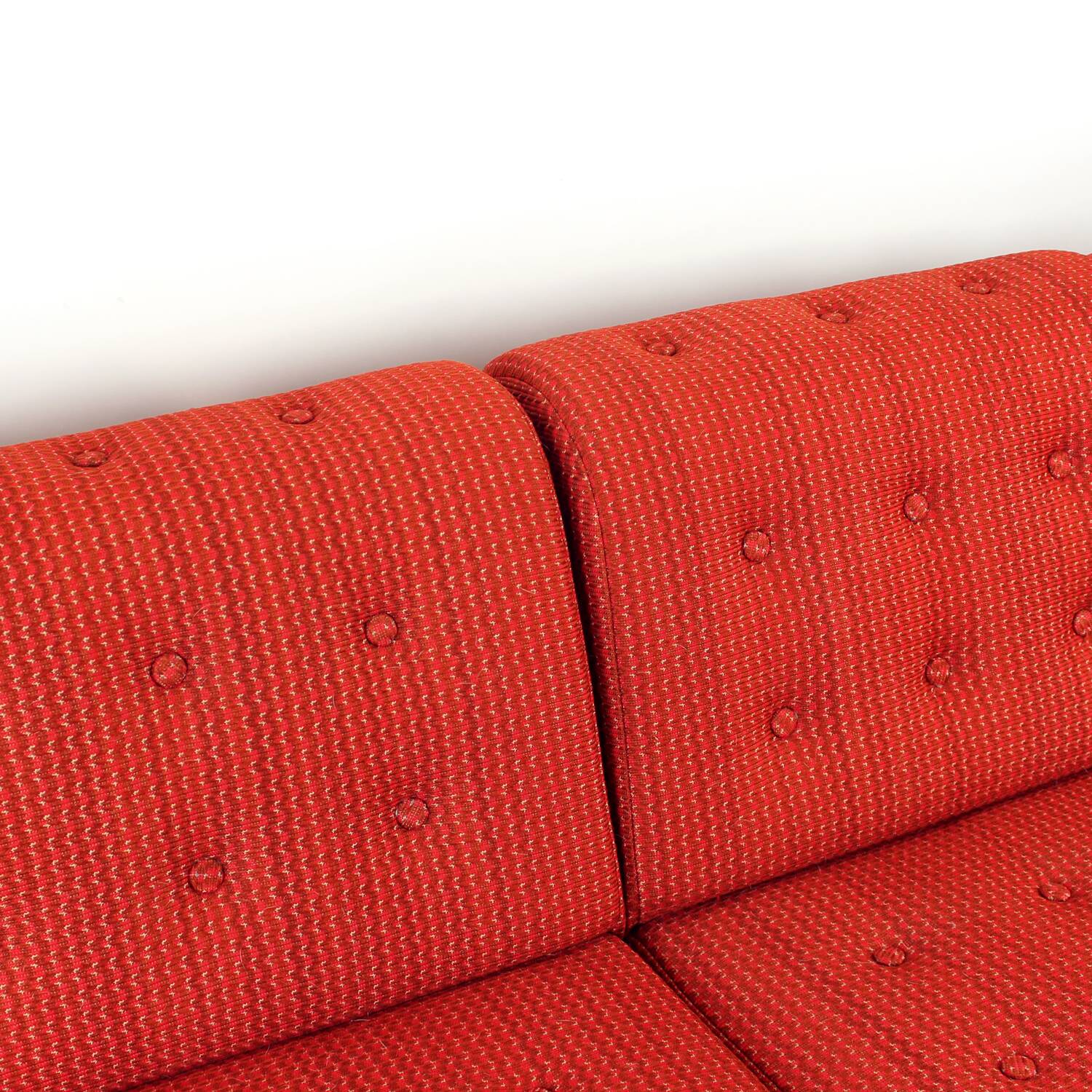 Space Age Modular Curved Sofa In Original Red Fabric, Tatra 1970s