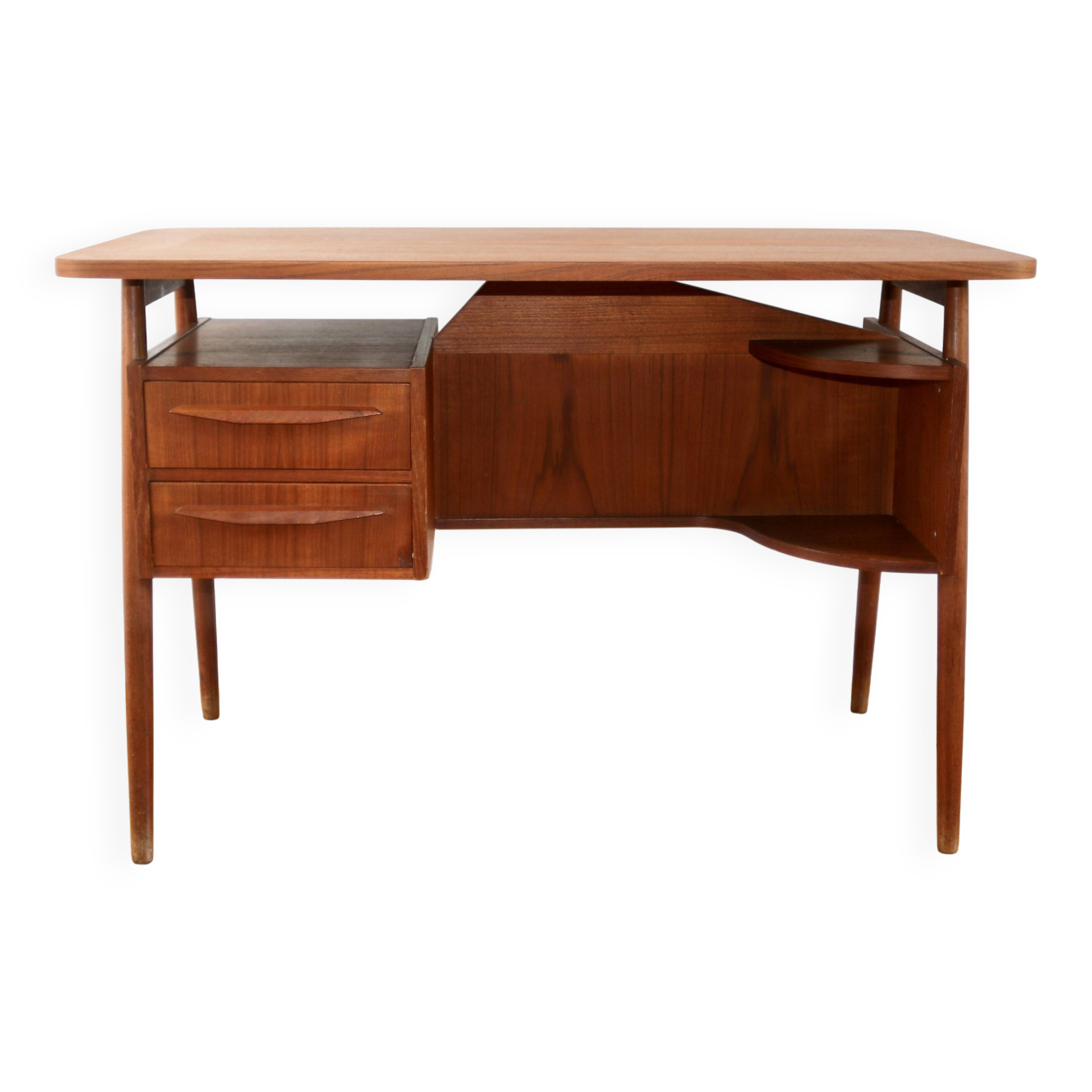 Small Scandinavian teak desk by Gunnar Nielsen for Tibergaard 1960