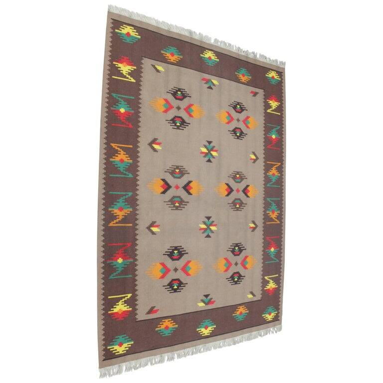 Big Indian Style Kilim Rug or Carpet, 1960s