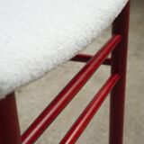 6x red stained beech dining chairs "Model 250" by Farstrup Denmark, 1960's