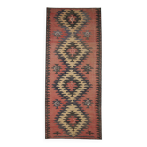 Tapis de couloir Kilim en laine rose, années 1960