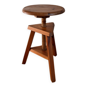 Tabouret à vis pin
