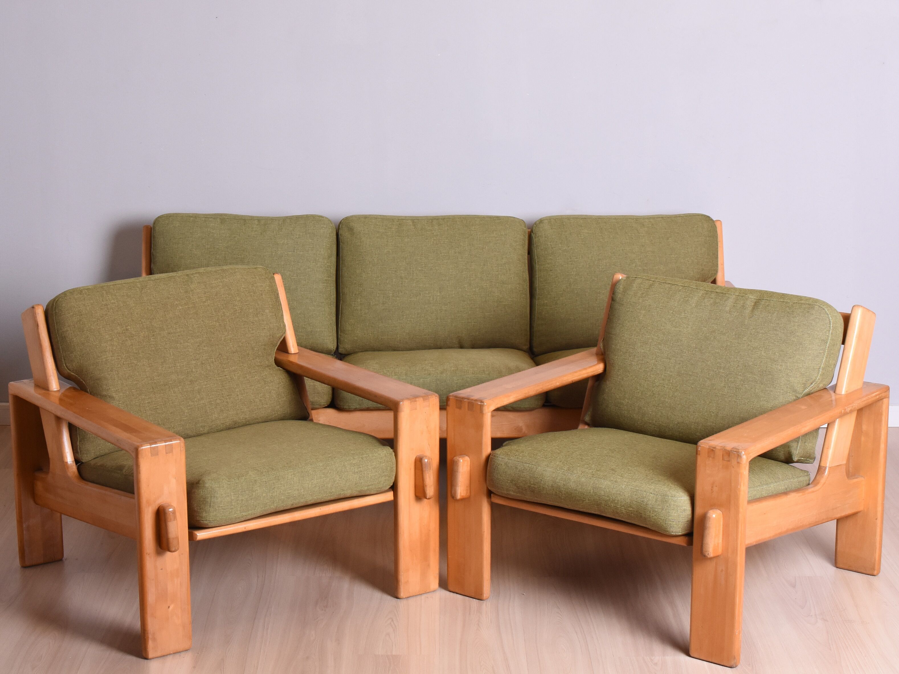 Pair of Bonanza Armchairs by E. Pajamies for Asko, Finland, 1960s
