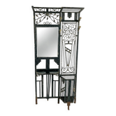 Art Deco coat rack wardrobe in wrought iron from the 1930s.