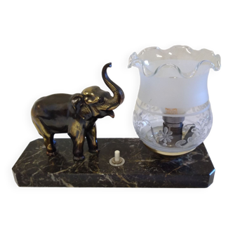 Lampe de chevet éléphant et marbre