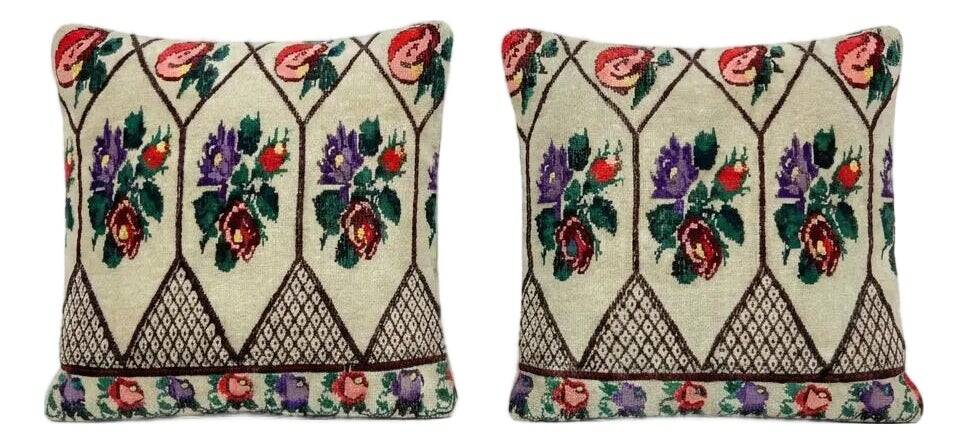 Set of 2 vintage kilim cushion covers 51x51 cm