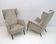 Pair of Gio Ponti Mid-Century Modern Italian Velvet "Alata" Lounge Chairs