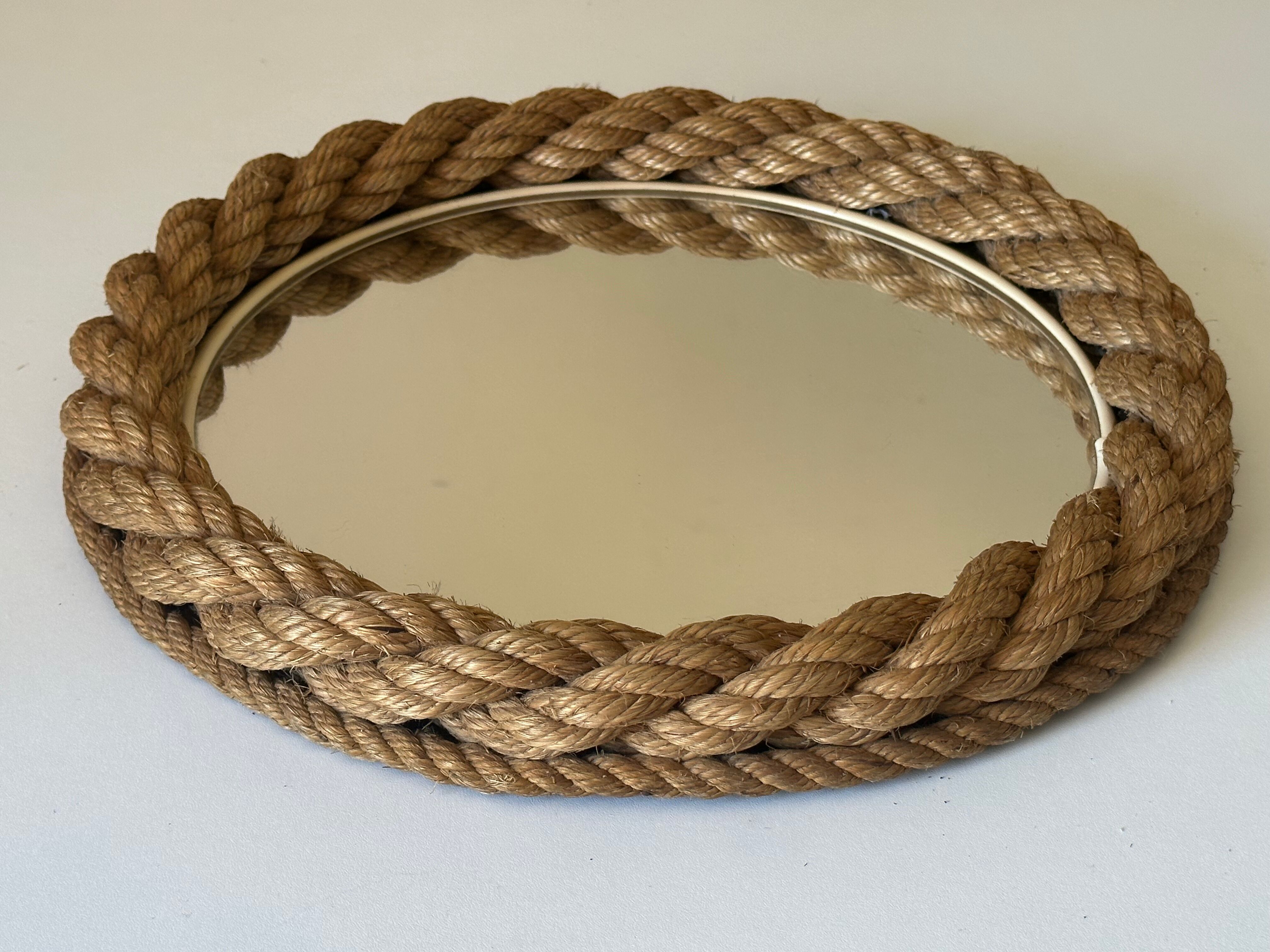 Round mirror in vintage rope 60