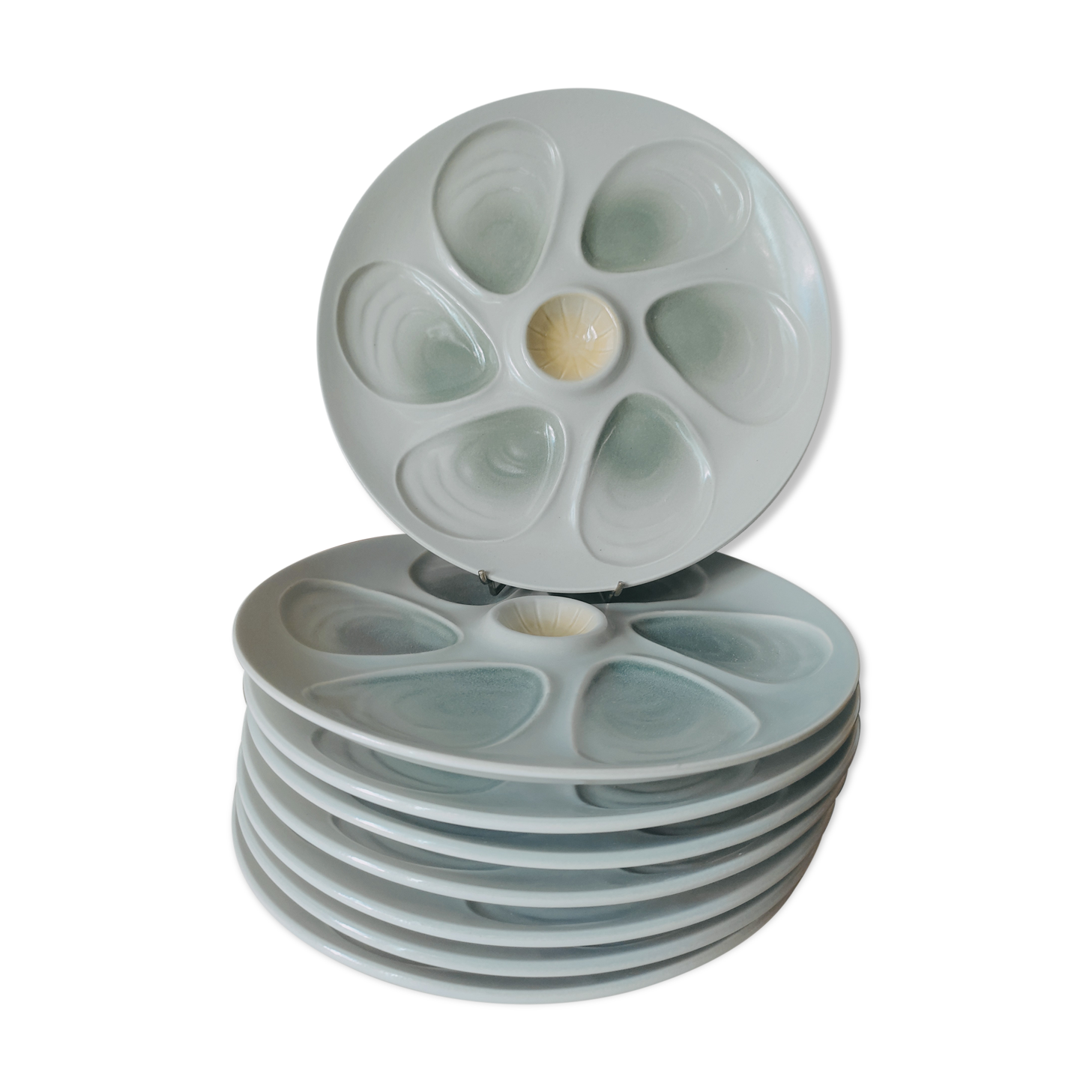 8 oyster plates in slurry by salins