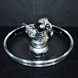 Lalique ring cup with birds in sparrow crystal unsigned