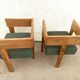 Pair of tripod armchairs ancient solid teak, 60