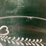 Old compote bowl, standing bezel in engraved crystal circa 1900