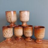 Mazagran cups, stoneware stemmed glasses from Puisaye, Jean-Pierre Prud’homme