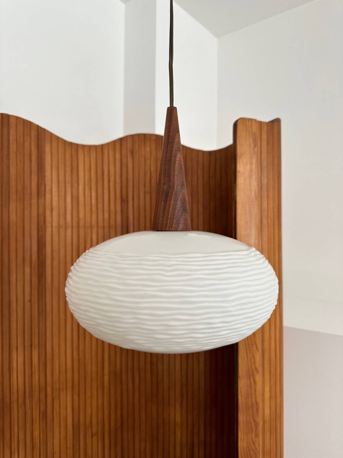 Opaline pendant light Louis Kalff