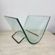 Porte-revues post-moderne en verre courbé Fiam Italy, années 1980