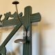 Art Deco coat rack in green patinated wood